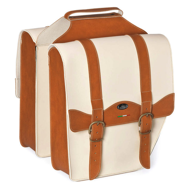 Podwójna torba Monte Grappa 17l Cruiser Vintage, koniak, krem