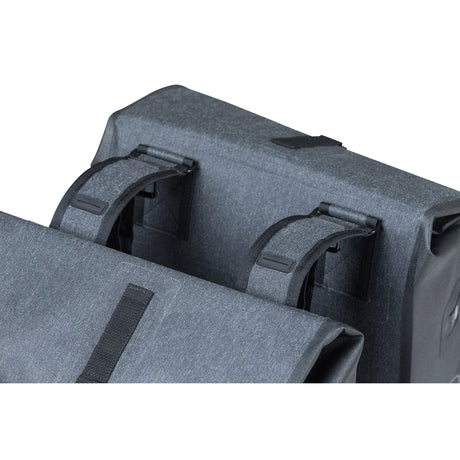 Bazylia miejska sucha podwójna torba rowerowa - Grey, 50L