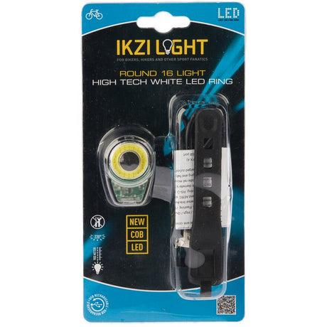 Reflektor świetlny Ikzi okrągły 16 z białym pierścieniem LED Cob USB