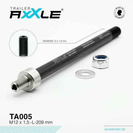 Oś przelotowa Radoxx do przyczepy m12x1,50 209mm