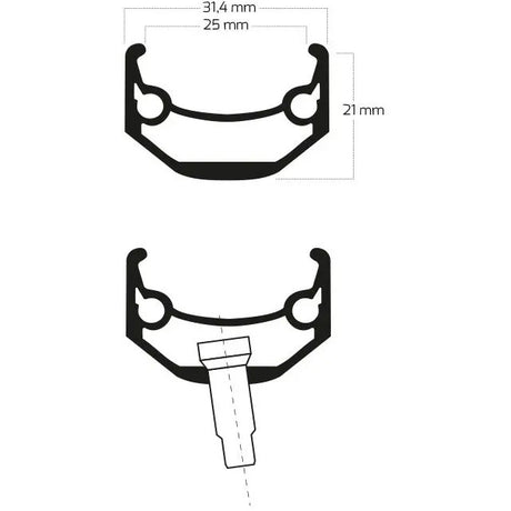 Obręcz Ryde andra 40 20 406 36g 14g tarcza aluminiowa czarna
