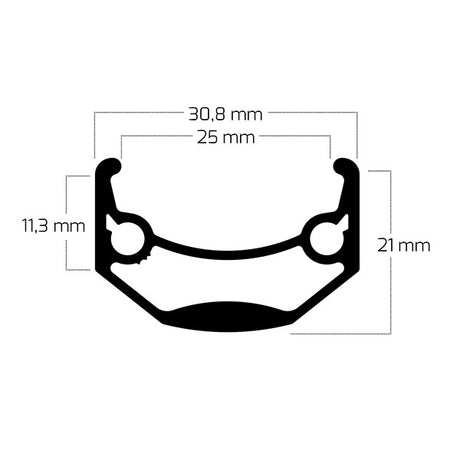 Obręcz Ryde andra 40 20 406 36g 14g cnc alu czarna