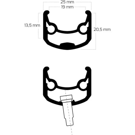 Obręcz Ryde andra 30 28 622 32g 14g tarcza aluminiowa czarna