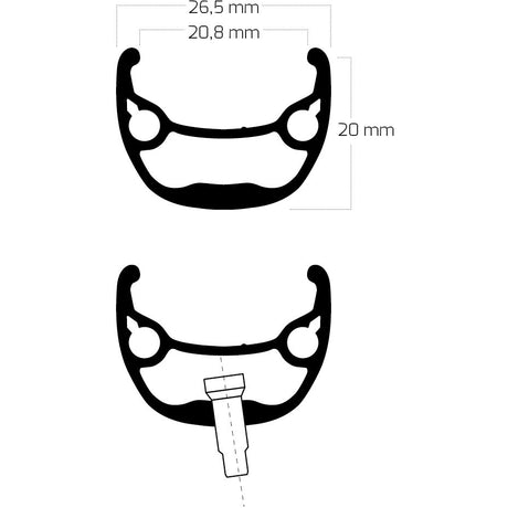 Obręcz Ryde andra 321 28 622 36g 14g tarcza alu czarna