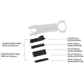 Dedacciai deda s-dcr zestaw osłon: podkładki górna pokrywa 56mm