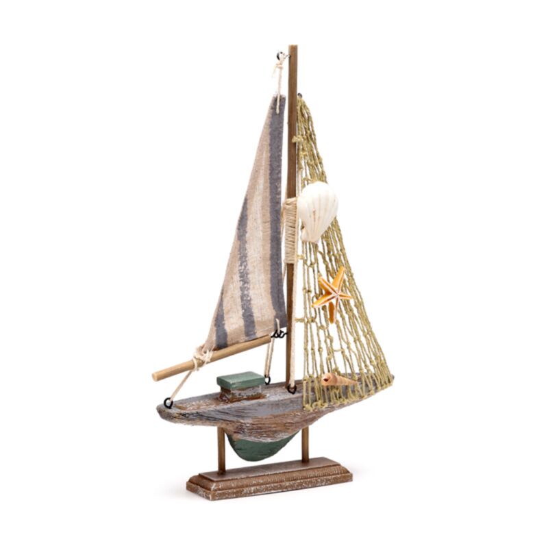 Pamiątka plażowa - tkanina w paski żaglówki