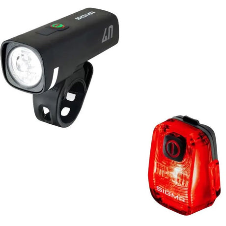 Zestaw oświetlenia Sigma Aura 40 + nyte 10 akumulatorów USB First