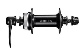 Piasta przednia Shimano z 36 otworami, czarna, z centralnym zamkiem