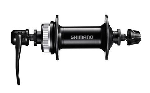 Piasta przednia Shimano z 36 otworami, czarna, z centralnym zamkiem