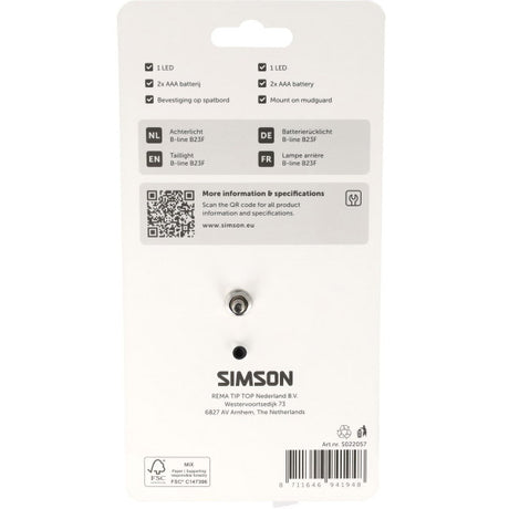 Lampa tylna Simson Aurora b-line b23f