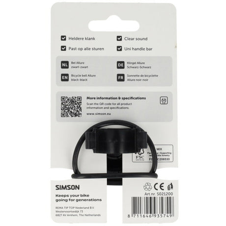 Dzwonek Simson Allure czarno-czarny