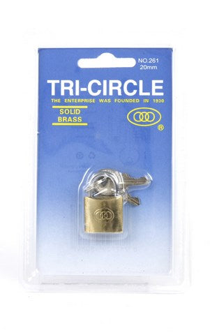 Padlock trójkołowy 20 mm z 3 kluczem blister