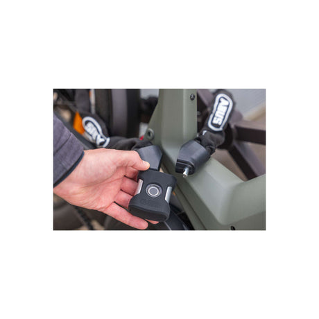 Zapięcie rowerowe Abus z zamkiem łańcuchowym - Yardo Fingerprint 7807f - poziom bezpieczeństwa 8 - czarny - 85 cm - nadaje się do rowerów elektrycznych i rowerów miejskich