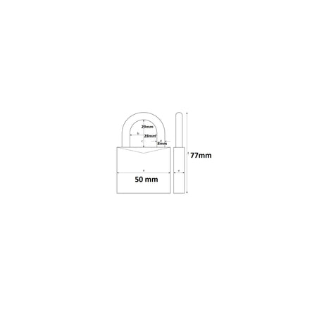 Padlock z mosiądzem 65 50 mm złoto - 7 cm
