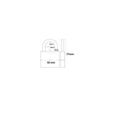 Padlock z mosiądzem 65 50 mm złoto - 7 cm
