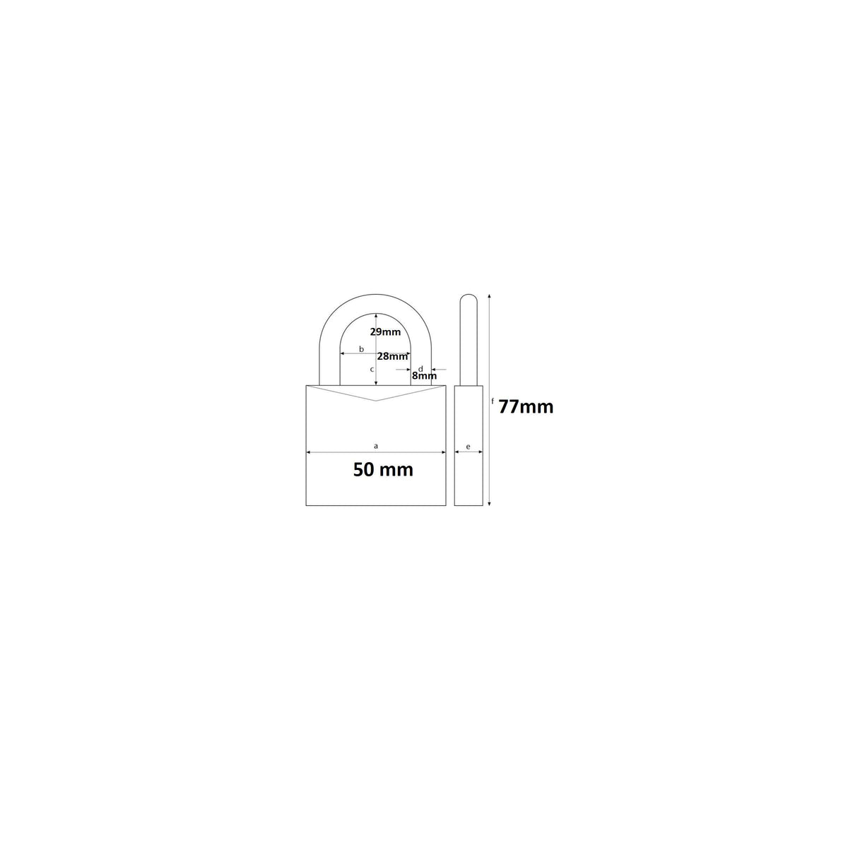 Padlock prosus 65 50 mm szary