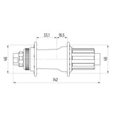 Miche Xmx po Hub MTB 142 mm TX12 32G Shimano