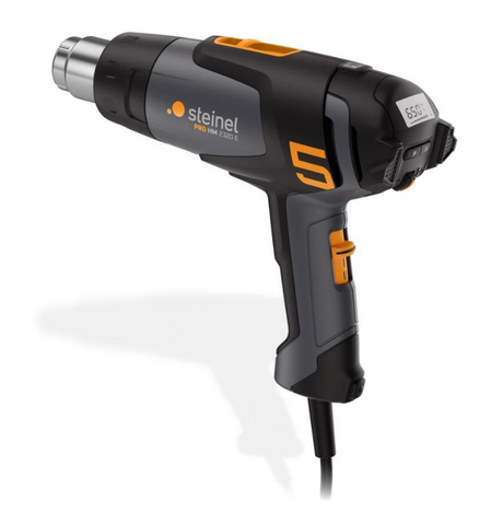 Pistolet na gorące powietrze Steinel hm 2320 e - 2300w - palnik na farbę z wyświetlaczem - regulacja temperatury w zakresie 80-650°c - regulacja ilości powietrza w zakresie 150-500l min