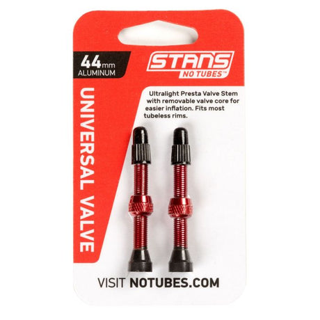 Trzpień zaworu Stans Stan's aluminiowy (para) - uniwersalny, presta - czerwony - 44mm