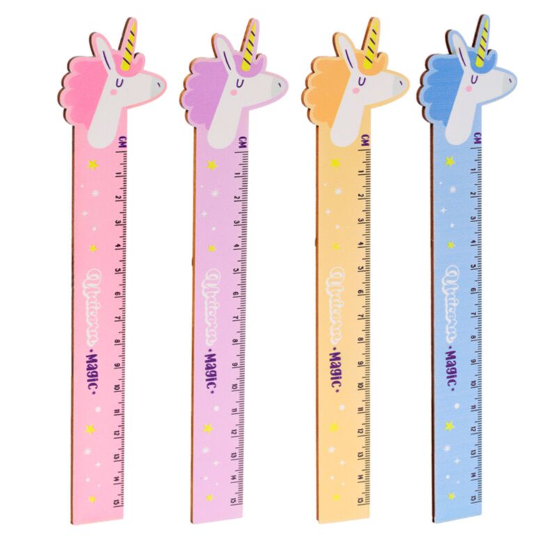 Magiczna drewniana linijka jednorożca 15cm
