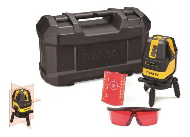Stanley multi-line kruislaser 4v1h rood 4 verticale lijnen +1 horizontaal +punk naar beneden