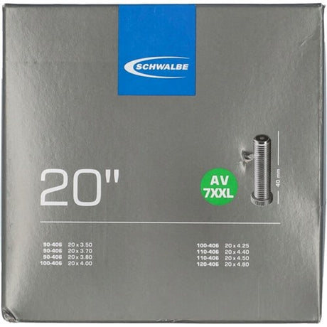 Schwalbe Wewnętrzna rurka AV7XXL 20 cali 20x4,00 (100-406) AV 40 mm (Fatbike)