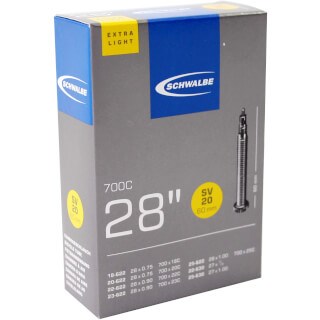 Schwalbe Wewnętrzna rurka SV20 60 mm 28 cali Race 18 25-622 Extra Light 65gr