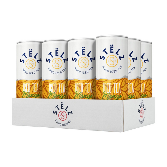 Stelz hard iced tea mango blik (12x 25cl)