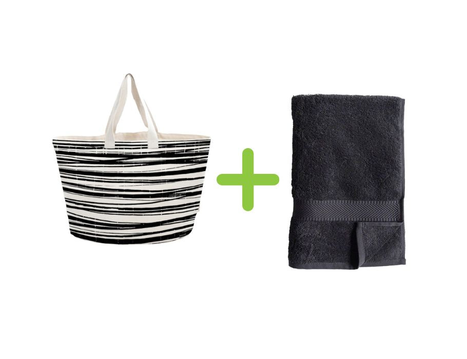 BOR BAG BOE BOESKIL + Ręcznik (100 x 180 cm) - antracyt