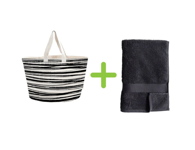 BOR BAG BOE BOESKIL + Ręcznik (100 x 180 cm) - antracyt