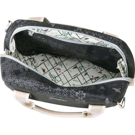 Basil Bohème City Bag - elegancka zielona ręka, torba na ramię i kierownicę dla kobiet, odpowiednie do rowerów elektrycznych i rowerów miejskich - czarny