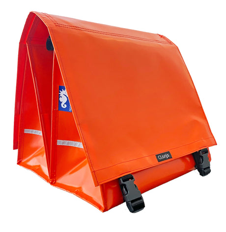 Torba rowerowa Clarijs podwójna XL PVC 46L z wycięciem w kolorze pomarańczowym