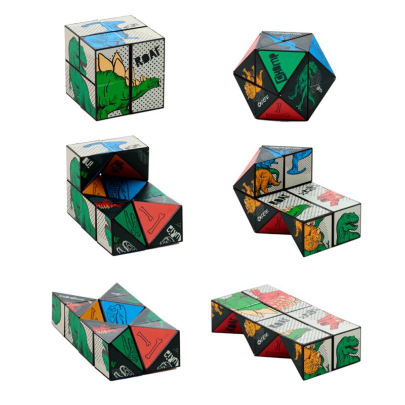 Zabawka w kształcie kostki-puzzli Dinozaur