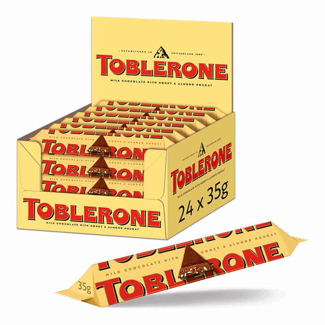 Toblerone mleczna czekolada żółta (24x 35gr)