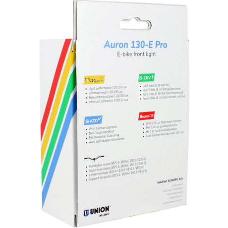 Reflektor Qibbel Union Auron 130-e Pro e-bike 6-16v 130lux