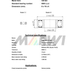 Łożysko kulkowe Union max CB-423 698V LLU 8x19x6 ceramiczne