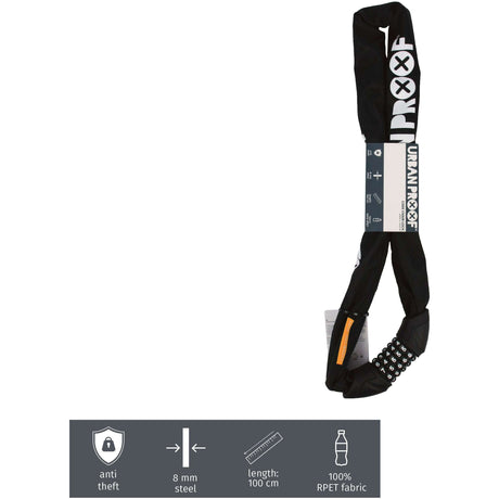 Zamknięcie łańcucha miejskiego z kodem liczbowym 8 mm*100 cm czarny
