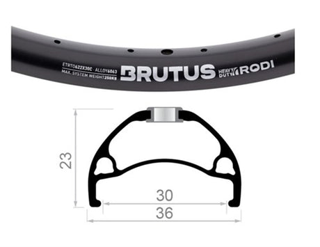 Felga Rodi brutus-30 28 cali 36 13 30mm czarna niecięta