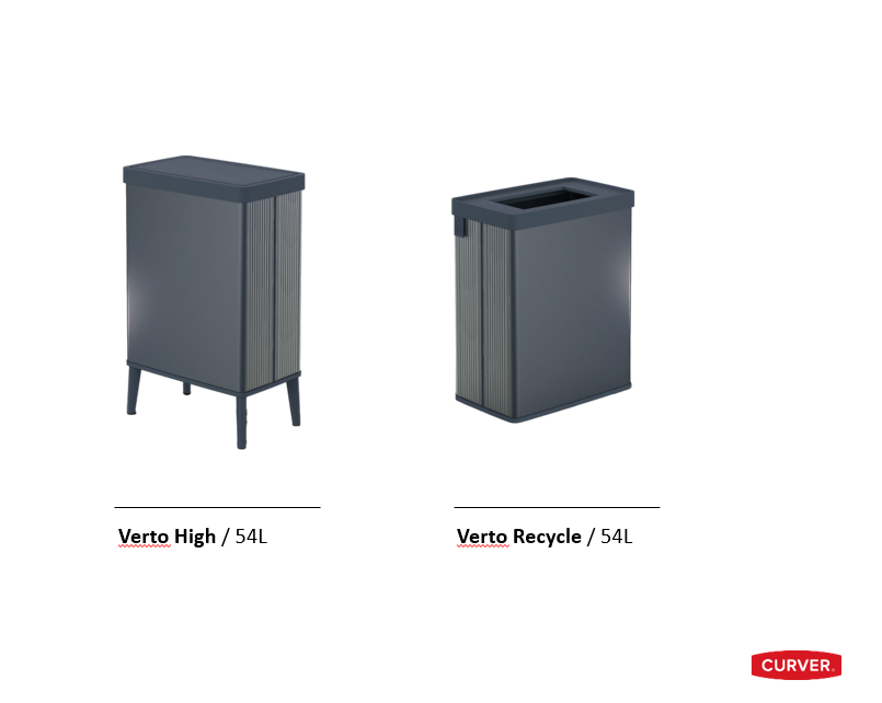 Curver verto vuilnisbak 54l hoge blauwe parel