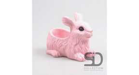 Konijn met planter cement 21x13.5x16 cm rose