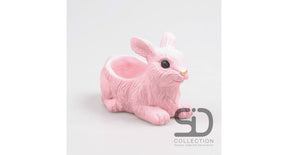 Konijn met planter cement 17.5x10x12 cm rose