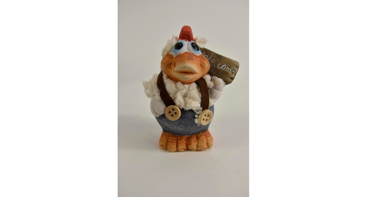 Kip wolly welkom bordje - 9cm