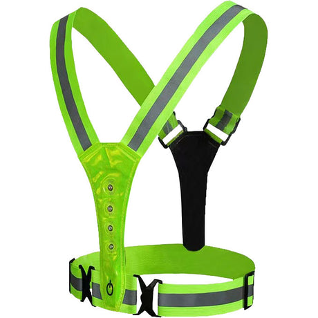 Vwp kamizelka odblaskowa sportowa, ładowana przez USB, neonowa dioda LED, jeden rozmiar