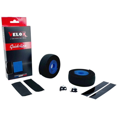 Taśma na kierownicę Velox maxi cork bicolor czarno-niebieska (2 szt.)