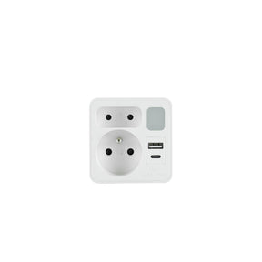 Plastrol dubbel-district met licht 1x usb + 1x usb c