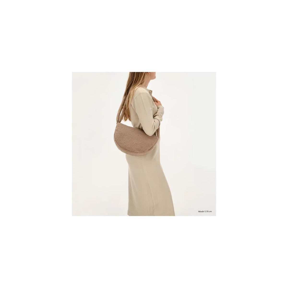 Puszysta torba na ramię Beagle z misiem księżycowym 34x21x8cm lugo taupe