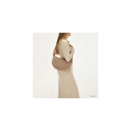 Puszysta torba na ramię Beagle z misiem księżycowym 34x21x8cm lugo taupe