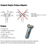 Sapim Spaak sutek 14 Polyax 14 mm srebrny mosiądz (100.)