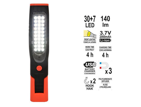 Yato werkplaatslamp 30+7led 08507