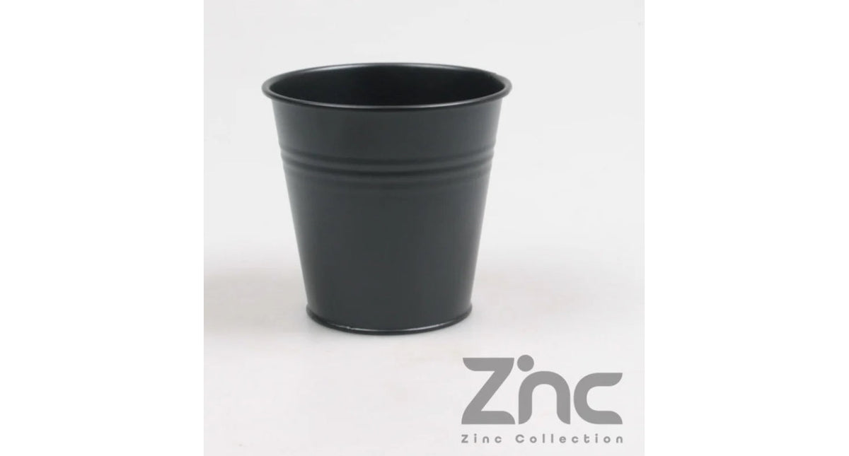 Zink pot 0.5l xxs d11 h10 b7.5 cm zwart
